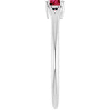 Round Ruby Youth Ring in White Gold