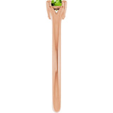 Round Peridot Youth Ring in Rose Gold