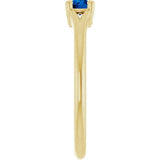 Round Blue Sapphire Youth Ring in Yellow Gold