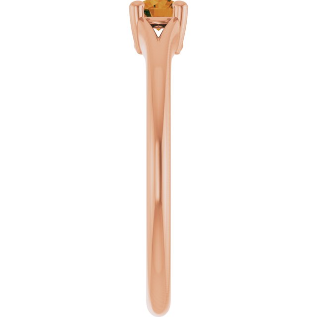 Round Citrine Youth Ring in Rose Gold