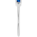 Round Lab-Grown Blue Sapphire Youth Ring in Gold and Platinum