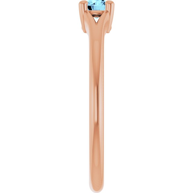 Round Aquamarine Youth Ring in Rose Gold