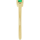 Round Emerald Youth Ring in Yellow Gold