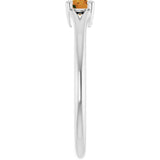 Round Citrine Youth Ring in White Gold