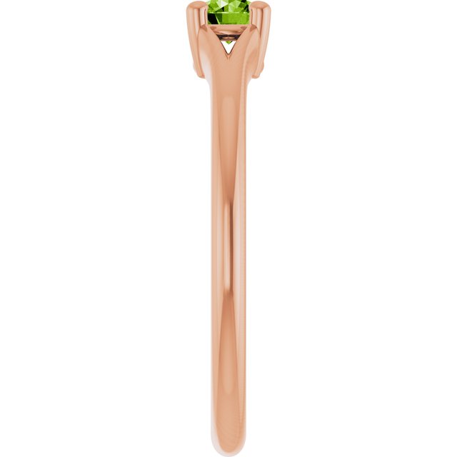 Round Peridot Youth Ring in Rose Gold