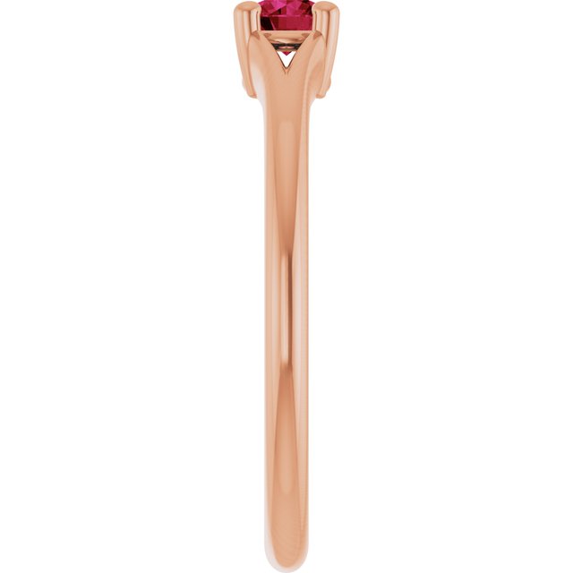 Round Ruby Youth Ring in Rose Gold