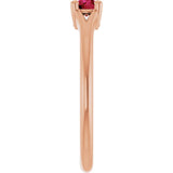 Round Ruby Youth Ring in Rose Gold