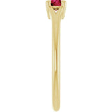 Round Ruby Youth Ring in Yellow Gold