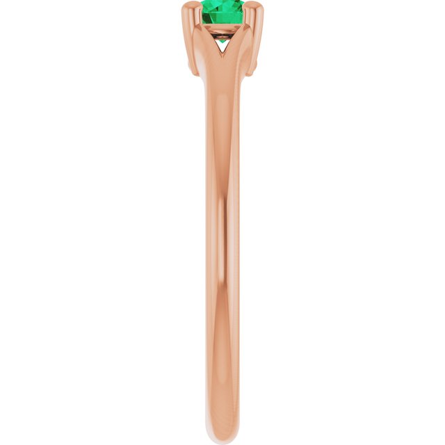 Round Emerald Youth Ring in Rose Gold