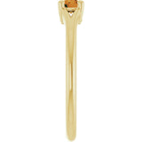 Round Citrine Youth Ring in Yellow Gold