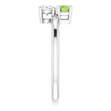 N/a Peridot Two Stone Ring in Gold and Platinum | n/a