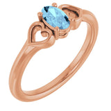 Oval Aquamarine Youth Ring in Rose Gold