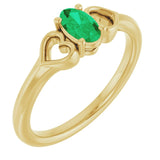 Oval Emerald Youth Ring in Yellow Gold