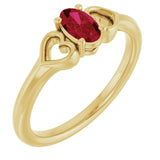 Oval Ruby Youth Ring in Yellow Gold