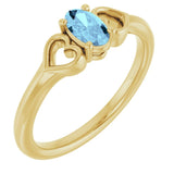 Oval Aquamarine Youth Ring in Yellow Gold