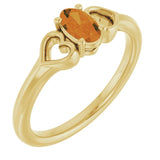 Oval Citrine Youth Ring in Yellow Gold