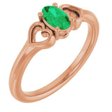 Oval Emerald Youth Ring in Rose Gold