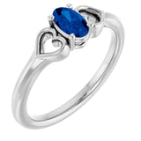 Oval Blue Sapphire Youth Ring in Platinum