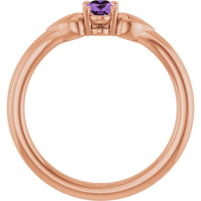 Oval Amethyst Youth Ring in Rose Gold