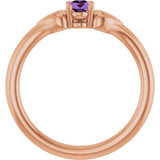 Oval Amethyst Youth Ring in Rose Gold