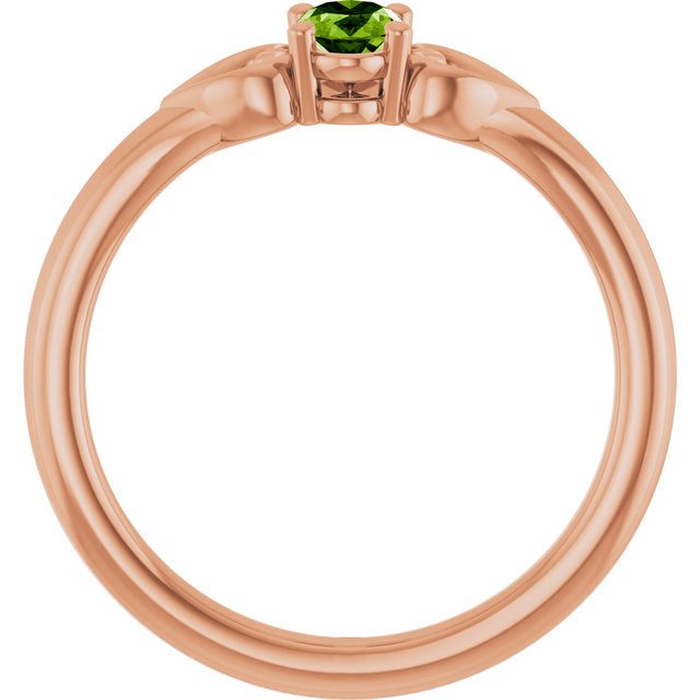 Oval Peridot Youth Ring in Rose Gold