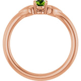 Oval Peridot Youth Ring in Rose Gold