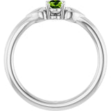 Oval Peridot Youth Ring in Platinum