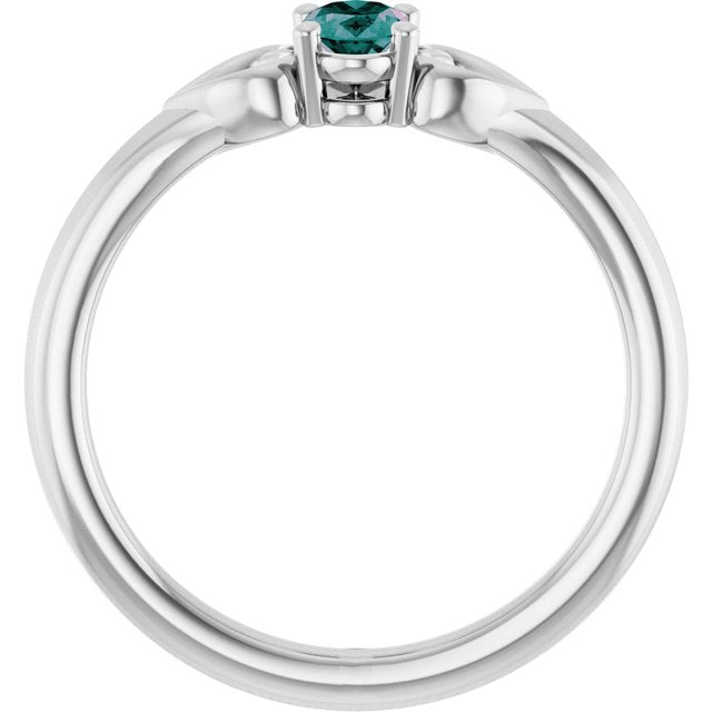 Oval Lab-Grown Alexandrite Youth Ring in White Gold