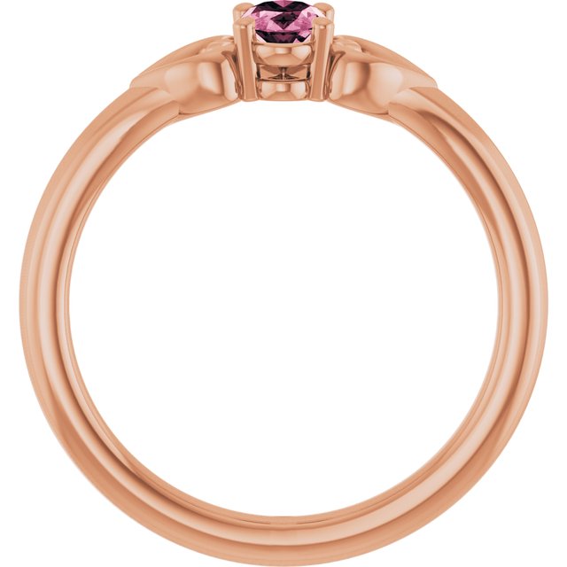 Oval Pink Tourmaline Youth Ring in Rose Gold