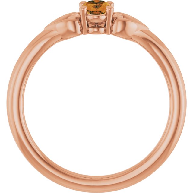 Oval Citrine Youth Ring in Rose Gold