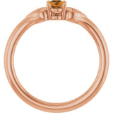 Oval Citrine Youth Ring in Rose Gold