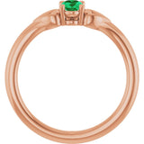 Oval Emerald Youth Ring in Rose Gold