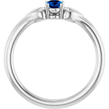 Oval Blue Sapphire Youth Ring in White Gold
