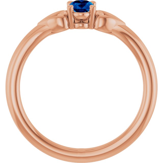 Oval Blue Sapphire Youth Ring in Rose Gold