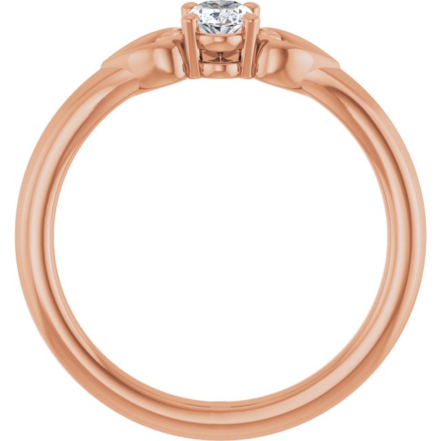 Oval White Sapphire Youth Ring in Rose Gold