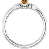 Oval Citrine Youth Ring in White Gold