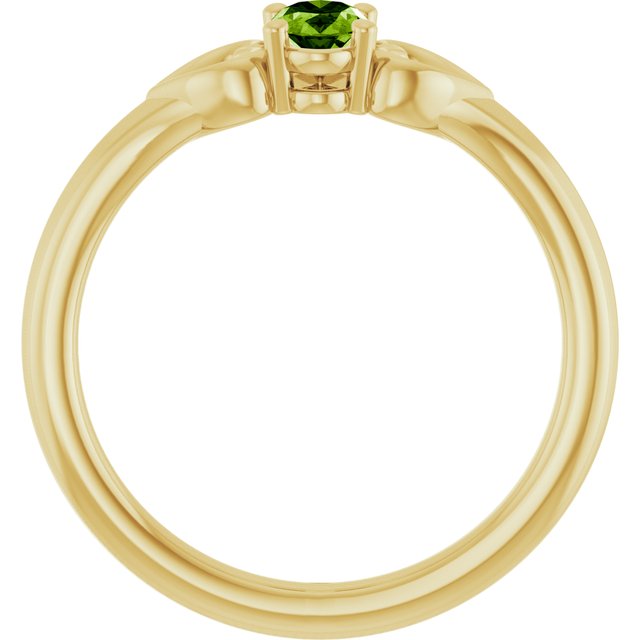 Oval Peridot Youth Ring in Yellow Gold