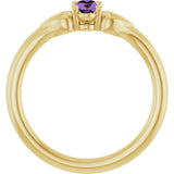 Oval Amethyst Youth Ring in Yellow Gold