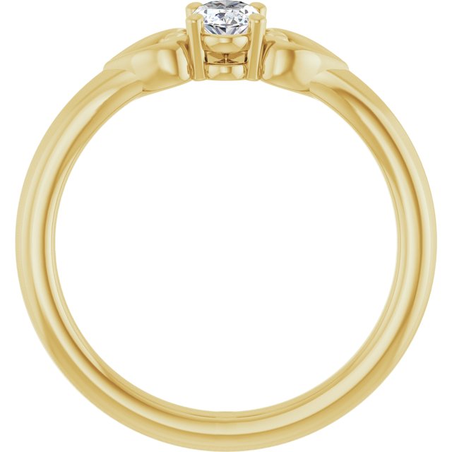 Oval White Sapphire Youth Ring in Yellow Gold