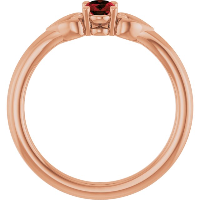 Oval Mozambique Garnet Youth Ring in Rose Gold