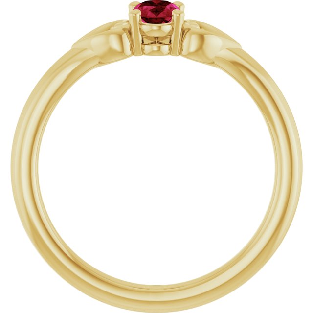 Oval Ruby Youth Ring in Yellow Gold
