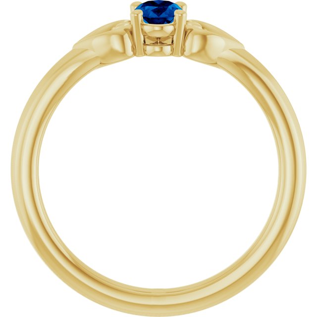 Oval Blue Sapphire Youth Ring in Yellow Gold