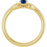 Oval Blue Sapphire Youth Ring in Yellow Gold
