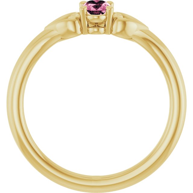 Oval Pink Tourmaline Youth Ring in Yellow Gold