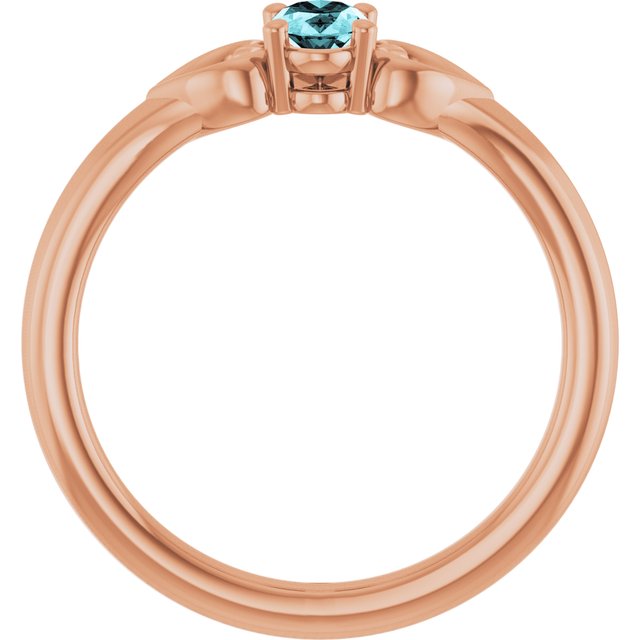 Oval Blue Zircon Youth Ring in Rose Gold