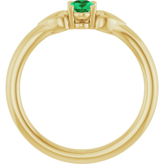 Oval Emerald Youth Ring in Yellow Gold