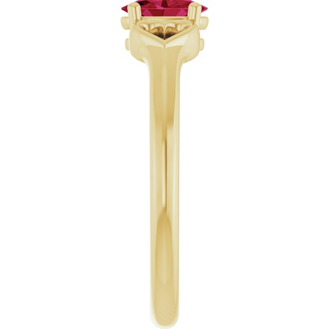 Oval Ruby Youth Ring in Yellow Gold