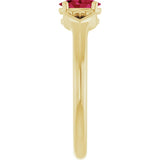 Oval Ruby Youth Ring in Yellow Gold
