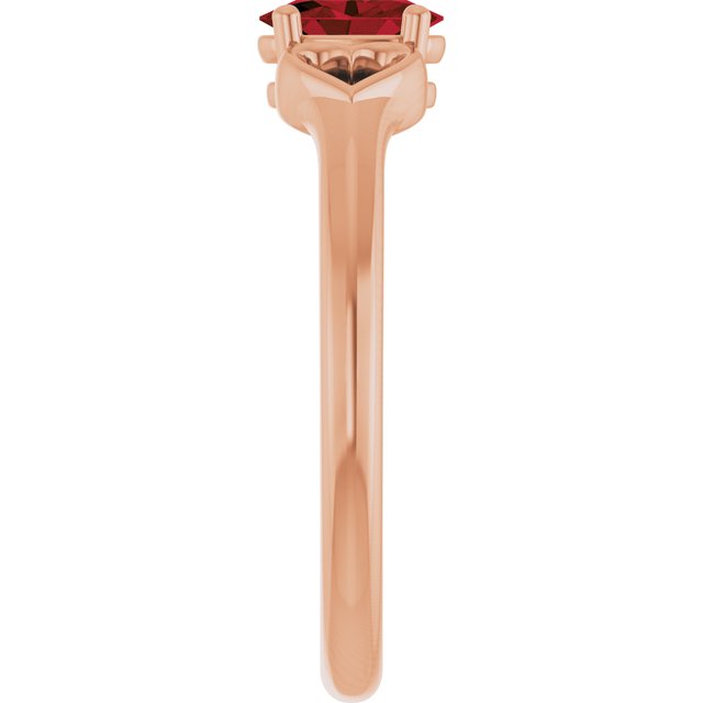 Oval Mozambique Garnet Youth Ring in Rose Gold