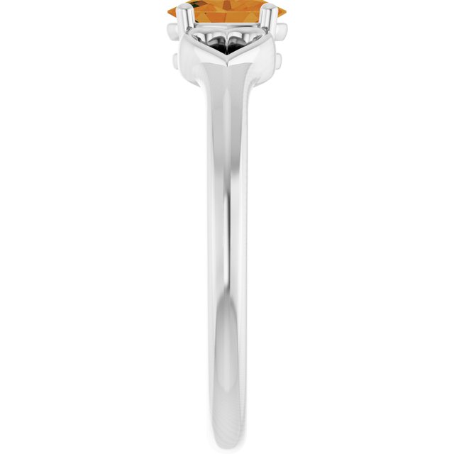 Oval Citrine Youth Ring in Platinum
